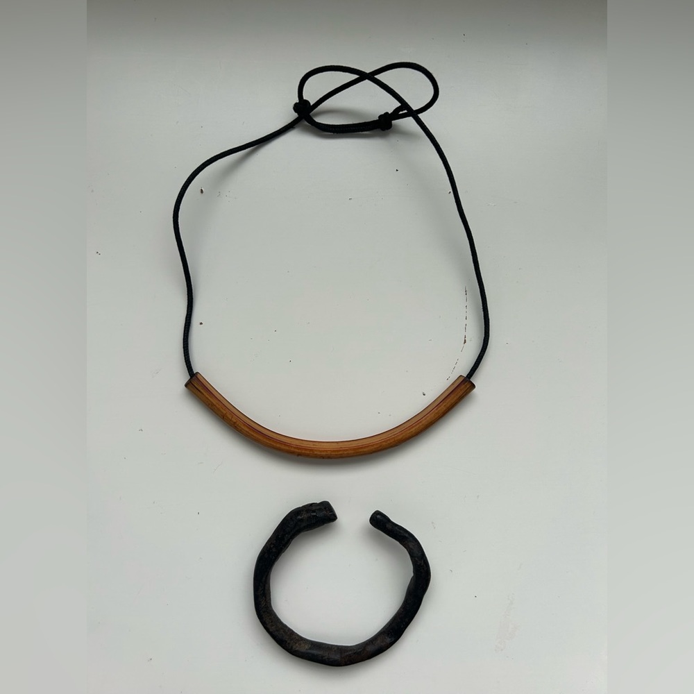 Bamboo necklace and bracelet